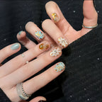 Gilded Mosaic gold foil nail art press-on nails, view 2