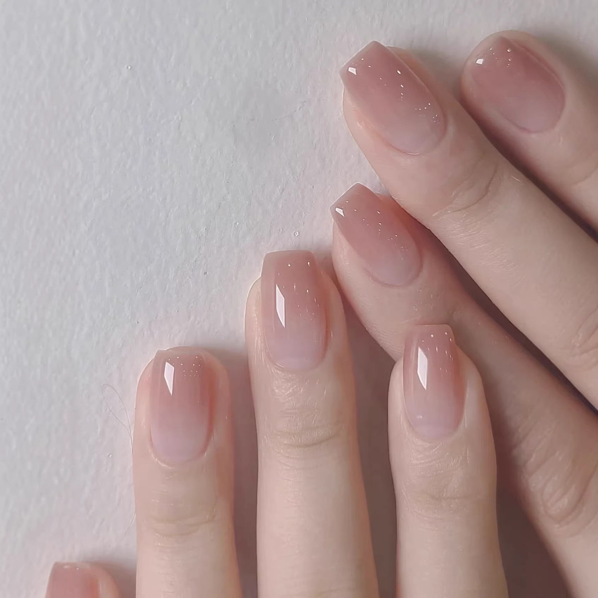 Glazed Square press-on nails