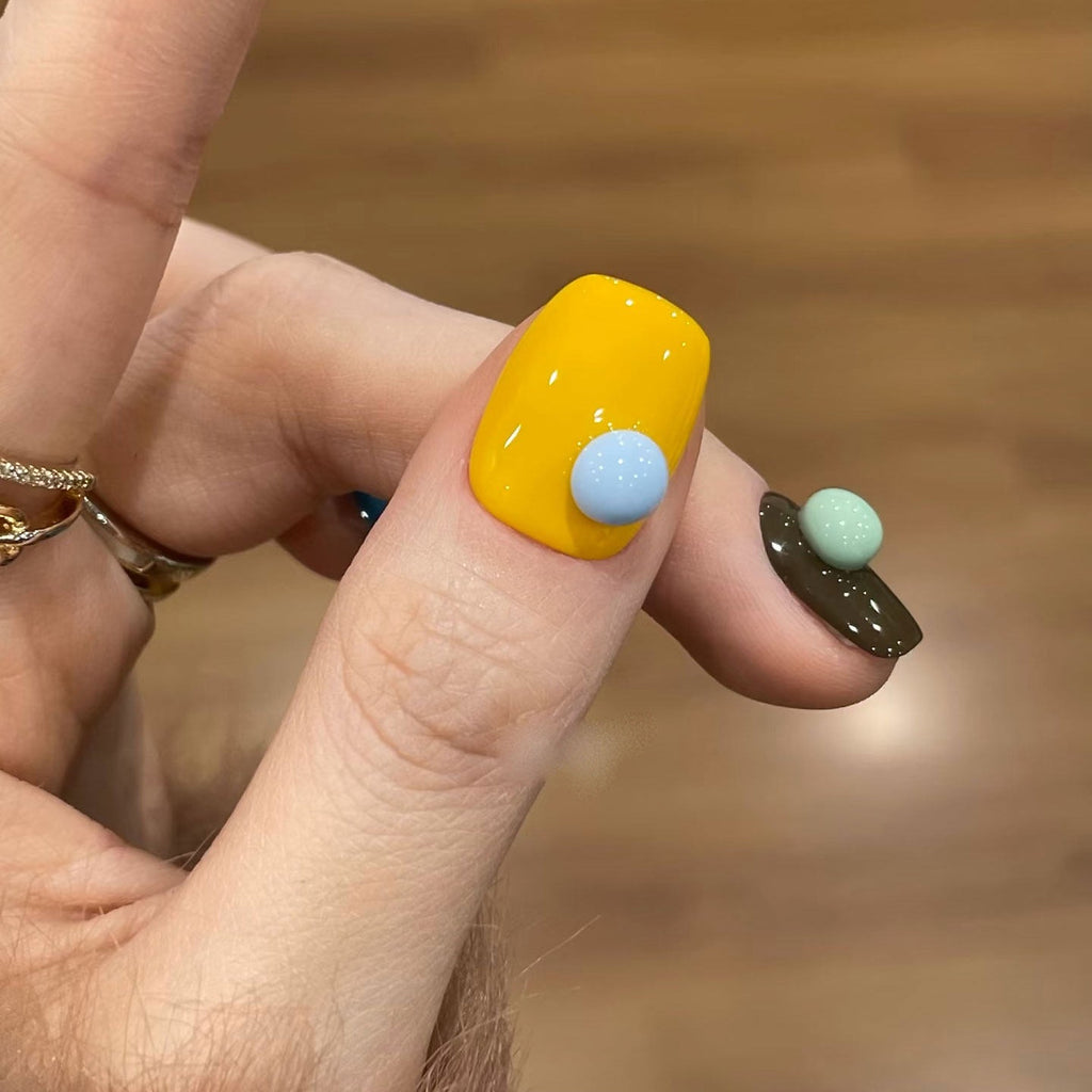 Gumball colourful 3D dot press-on nails, view 4