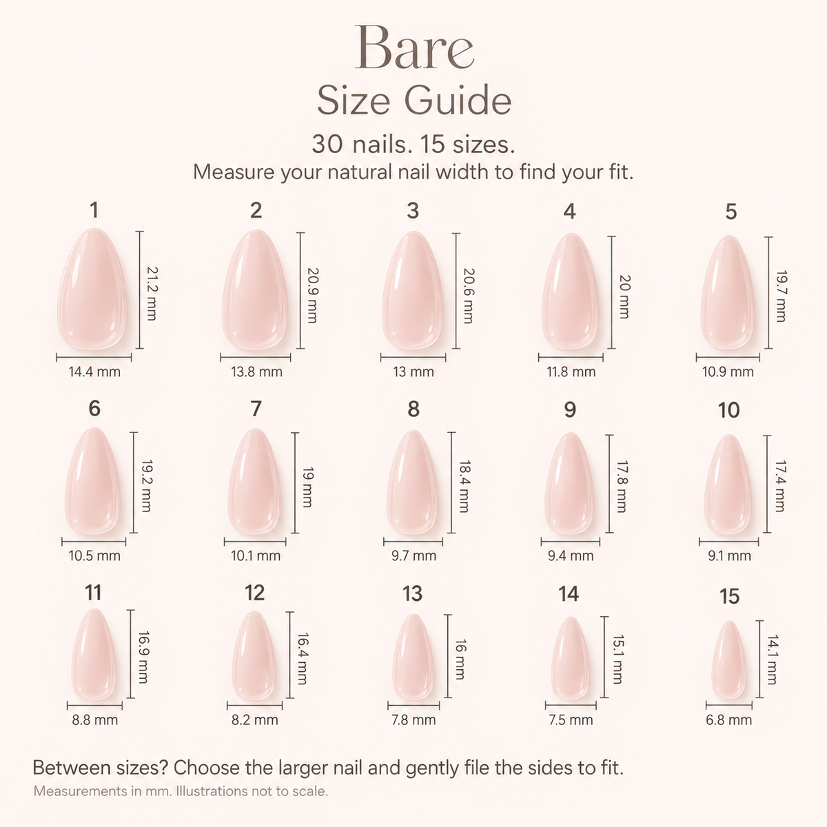 Bare size guide