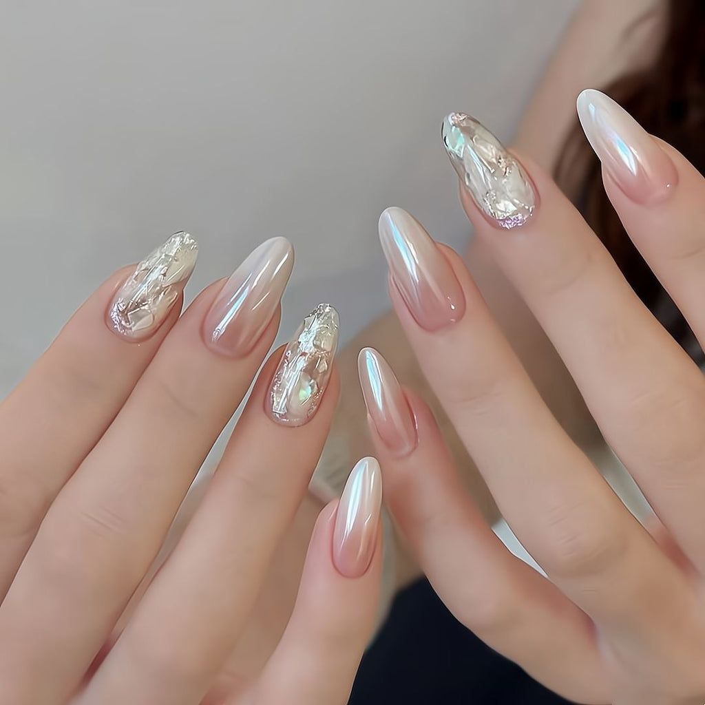 Opal Foil press-on nails