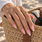 Pearl Chrome press-on nails, second angle