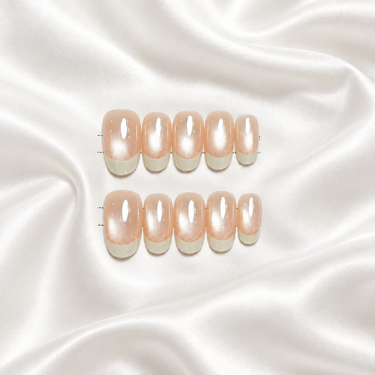 Pearl Kiss pearl chrome French tip press-on nails, view 2