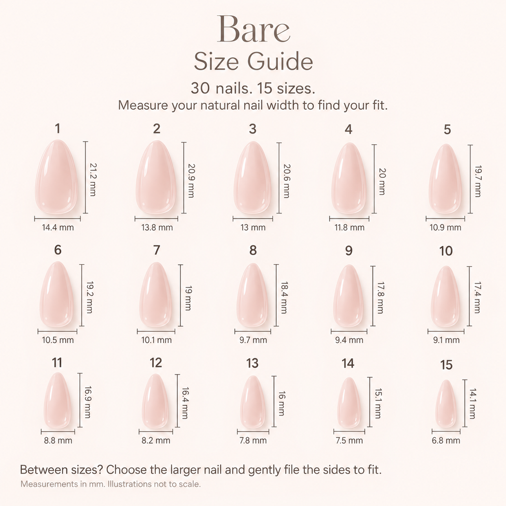 Bare size guide